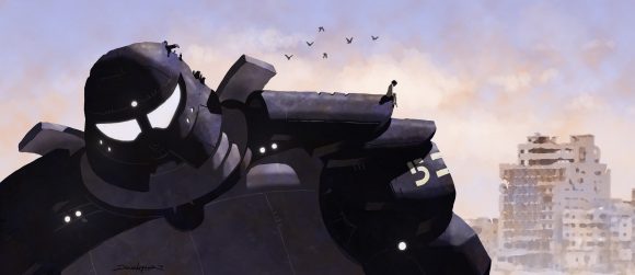 Giant mech-suit at rest